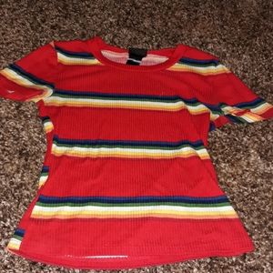 Short sleeved rainbow shirt